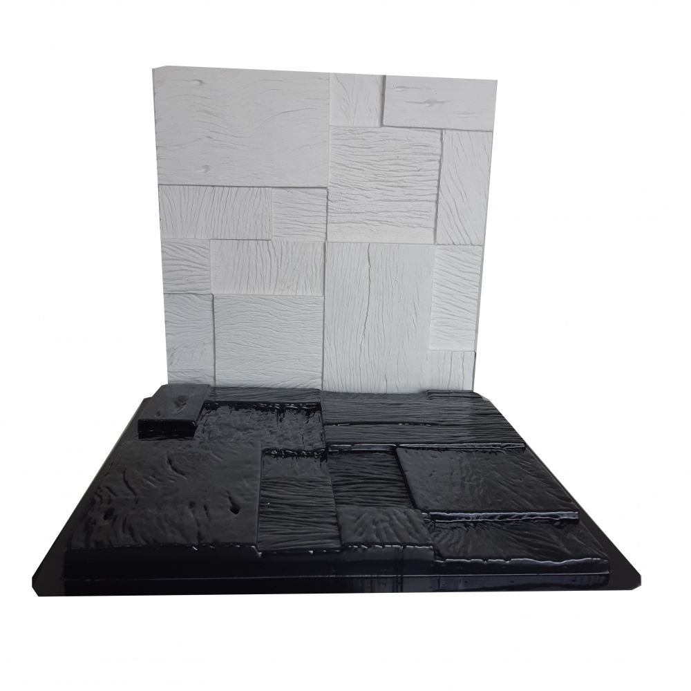 Forma de Gesso 3D ABS 2mm Mosaico Madeirado#2 49x49cm - Mosaico Madeirado#2