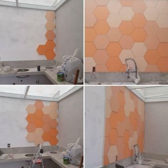 Forma de Gesso 3D ABS 2mm Hexagono 30x30 cm