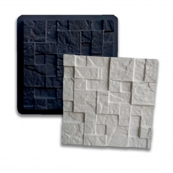 Forma De Gesso 3d Abs 2mm Mosaico Rustico 40x40cm Gessosecco